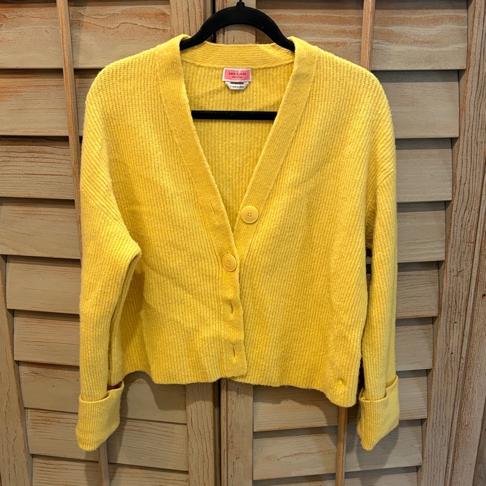 kate spade Sunny Yellow V-Neck Button Cardigan